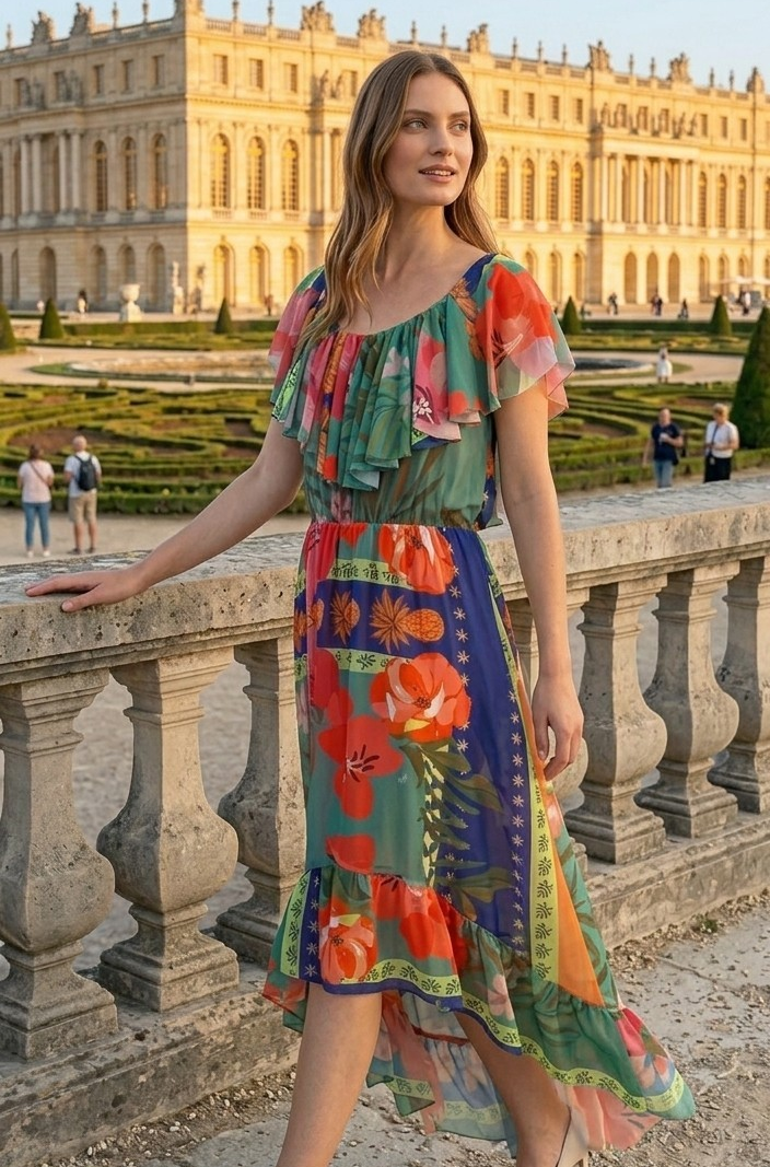 Vestido Midi Estampado Teodoro Salazar